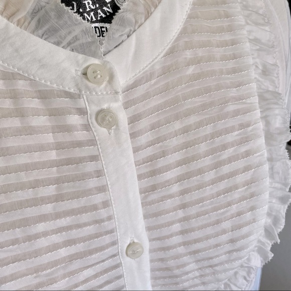 New H&M Sheer Tuxedo Style Blouse - Sz 12 - Picture 8 of 10